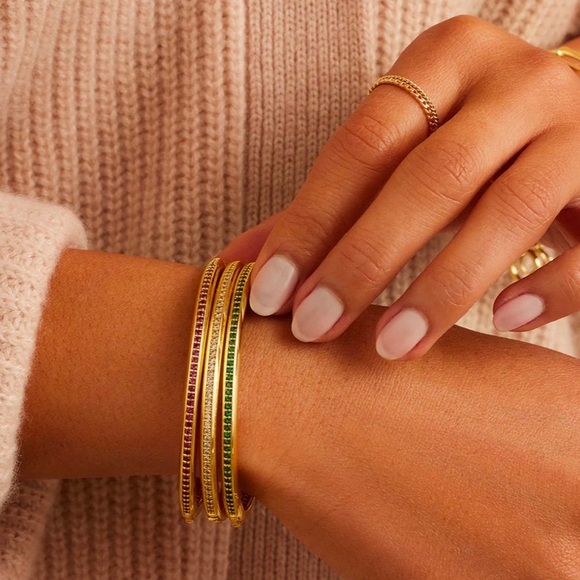 NWT Gorjana Paseo Shimmer Cuff in Fuschia and Gold - Picture 4 of 5